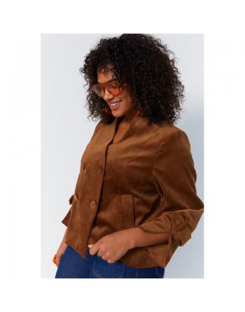 Veste velours caramel