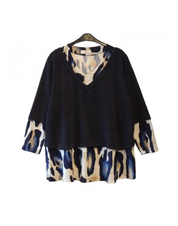 Pull tunique bleu