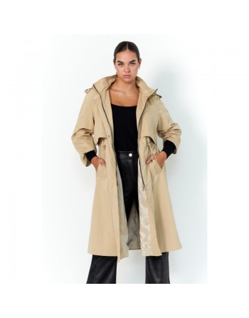 Trench capuche beige