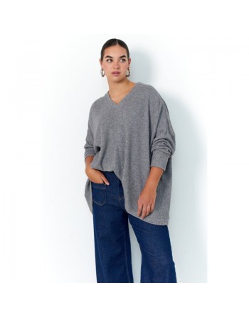 Pull oversize gris